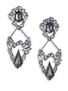 Alexis Bittar Miss Havisham Liquid Crystal Pyrite & Crystal Broken Glass Clip-on Drop Earrings