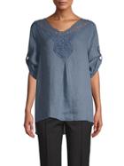 Saks Fifth Avenue Embroidered Linen Tunic