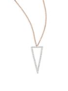 Meira T Diamond & 14k Rose Gold Pendant Necklace