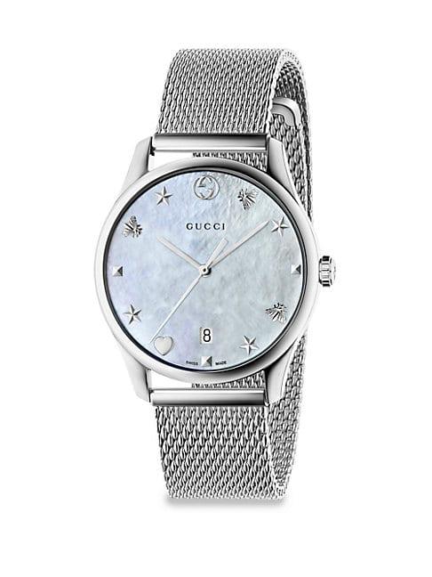 Gucci G-timeless Stainless Steel Mesh Bracelet Watch