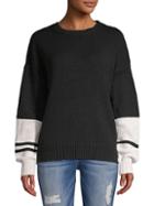 360 Cashmere Colorblock Boyfriend Sweater