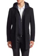 Saks Fifth Avenue Modern Wool Peacoat & Hooded Vest