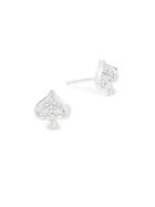 Alex Woo Little Vegas Diamond & 14k White Gold Spade Stud Earrings