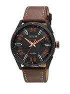 Citizen Drive Ion-plated Stainless Steel And Leather Strap Watch