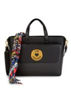 Love Moschino Logo Faux Leather Satchel
