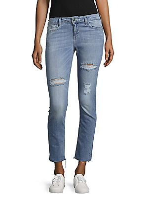 Hidden Jeans Cropped Shredded Jeans