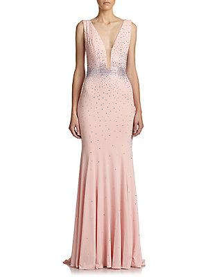 Jovani Crystal-embellished Gown