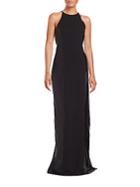 Halston Heritage Solid Halter Gown