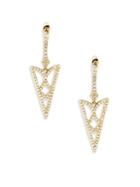 Kc Designs Geo 14k Yellow Gold & Diamond Drop Earrings