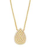 Freida Rothman Gold Plated Sterling Silver Pave Teardrop Necklace