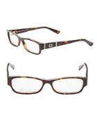 Gucci Speckled Rectangle 69mm Optical Glasses