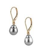 Masako Pearls 9-10mm Drop Pearl And 14k Yellow Gold Earrings