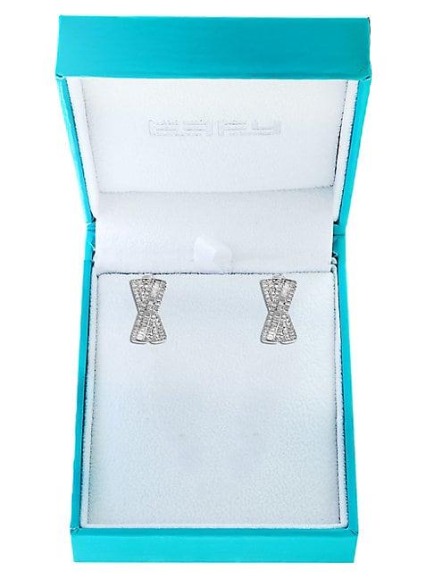 Effy 14k White Gold Diamond Bow Stud Earrings