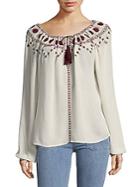 The Kooples Embroidered Drawstring Top