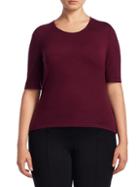 Stizzoli Plus Short-sleeve Knitted Wool Top