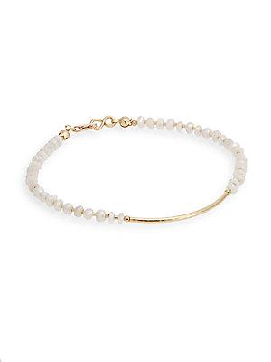 Eva Hanusova Yukka White Severite Bracelet/goldtone
