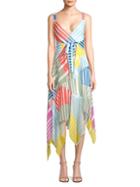 Peserico Goldie Colorblock Stripe Maxi Dress