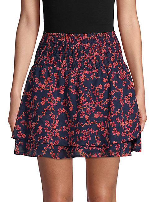 Q & A Floral Smocked Mini Skirt