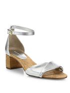 Diane Von Furstenberg Florence Metallic Nappa Leather Sandals