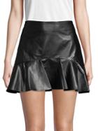 Lea & Viola Pleated Faux Leather Mini Skirt