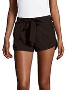 Andrew Marc Belted Solid Shorts