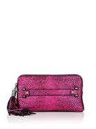 Milly Astor Metallic Pebbled Leather Clutch