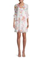 Calvin Klein Floral Bell-sleeve Shift Dress