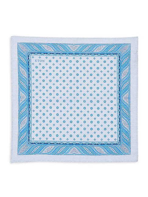 Eton Geometric-print Cotton Pocket Square