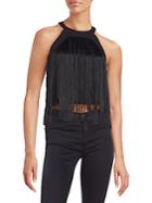 Parker Retreat Fringed Cropped Top