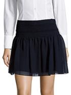 See By Chlo Smocked & Pleated Mini Skirt