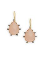 Alanna Bess White Topaz And Pink Chalcedony Drop Earrings
