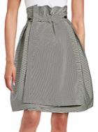Jil Sander Navy Pleated A-line Skirt