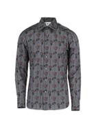 Brioni Rose-print Cotton Shirt