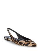 Brian Atwood Leopard-print Calf Hair Slingback Sandals