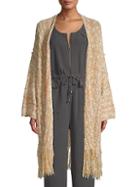 Free People Textured Cotton Blend Long Cardigan