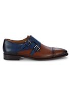 Mezlan Saber Perforated Leather Monk-strap Shoes