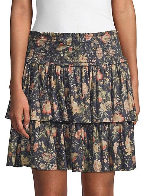 Rebecca Taylor Secret Garden Tiered Floral Skirt