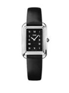 Fendi Classico Rectangle Stainless Steel & Leather-strap Watch