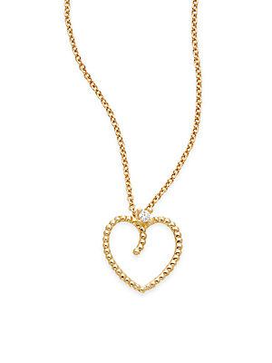 Roberto Coin Diamond & 18k Yellow Gold Heart Necklace