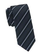 Saks Fifth Avenue Made In Italy Striped Silk Slim Tie