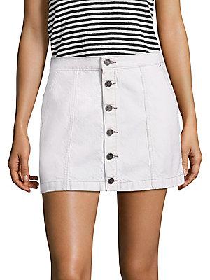 Joie Emeralda Button-front Denim Mini Skirt