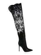 Gianvito Rossi Floral Lace & Leather Over-the-knee Boots