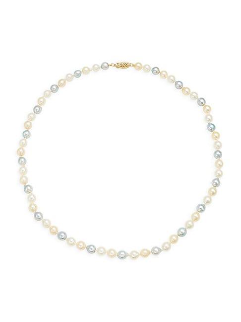 Belpearl 14k Yellow Gold & Multicolor Round Pearl Necklace