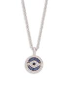 Judith Ripka Evil Eye Sterling Silver & Multicolored Sapphire Pendant Necklace