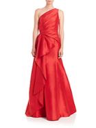 Theia Faille One-shoulder Gown
