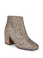 Gentle Souls Blaise Leather Snake Print Ankle Boots