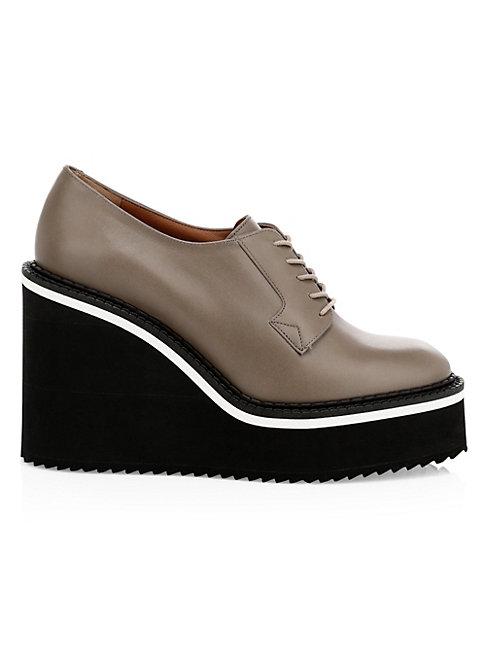 Clergerie Brio Leather Wedge Oxfords