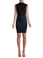 Herve Leger Ribbed Mockneck Mini Dress