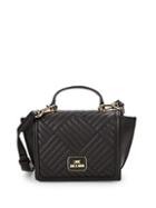 Love Moschino Channel Quilted Satchel