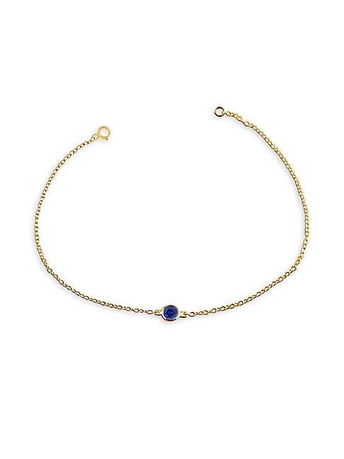 Luxeworks New York 14k Yellow Gold & Blue Sapphire Bracelet